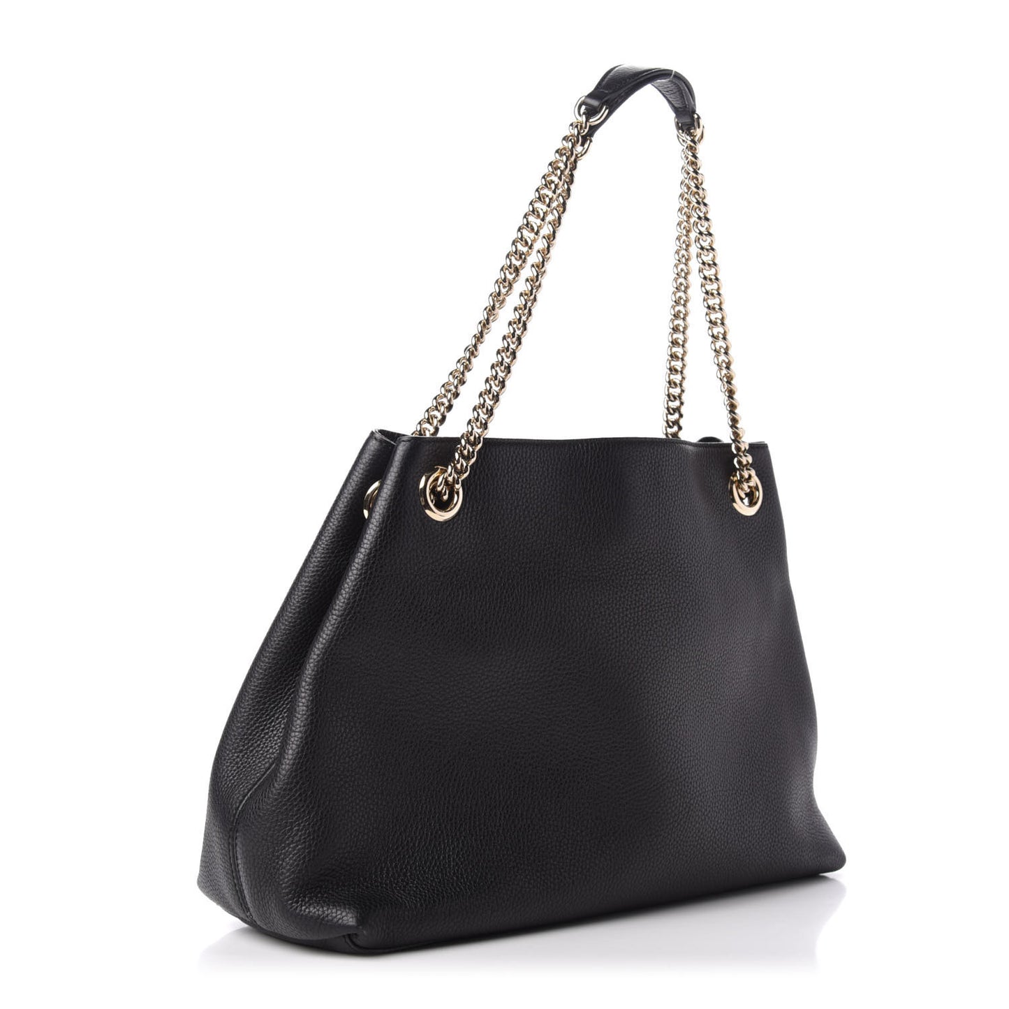 Pebbled Calfskin Medium Soho Chain Shoulder Bag Black