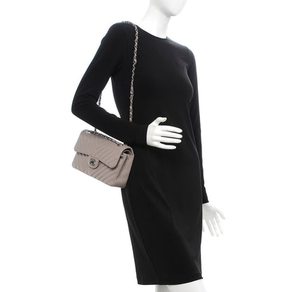 Chanel Metallic Crumpled Calfskin Quilted Small Double Flap Grey 2 of 8