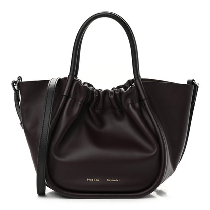 Proenza Schouler Calfskin Small Ruched Tote Chocolate Plum 1 of 13