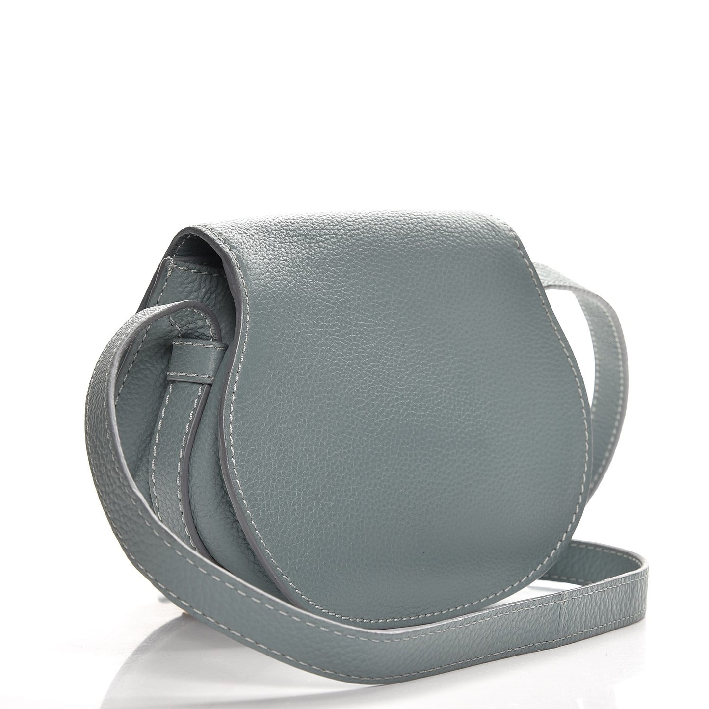 Calfskin Mini Marcie Round Crossbody Bag Cloudy Blue