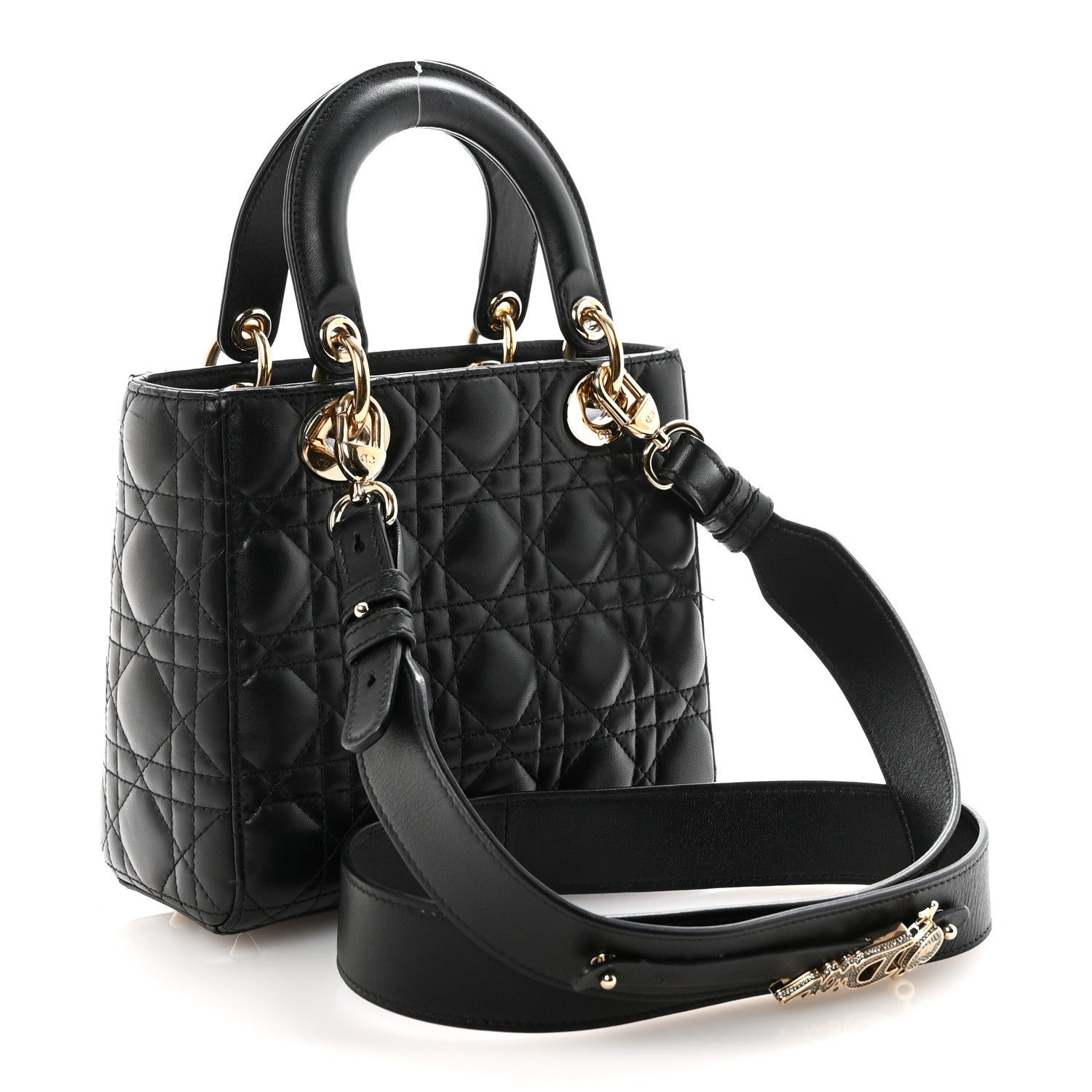 Christian Dior Lambskin Cannage Small My ABCDior Lady Dior Black 3 of 9