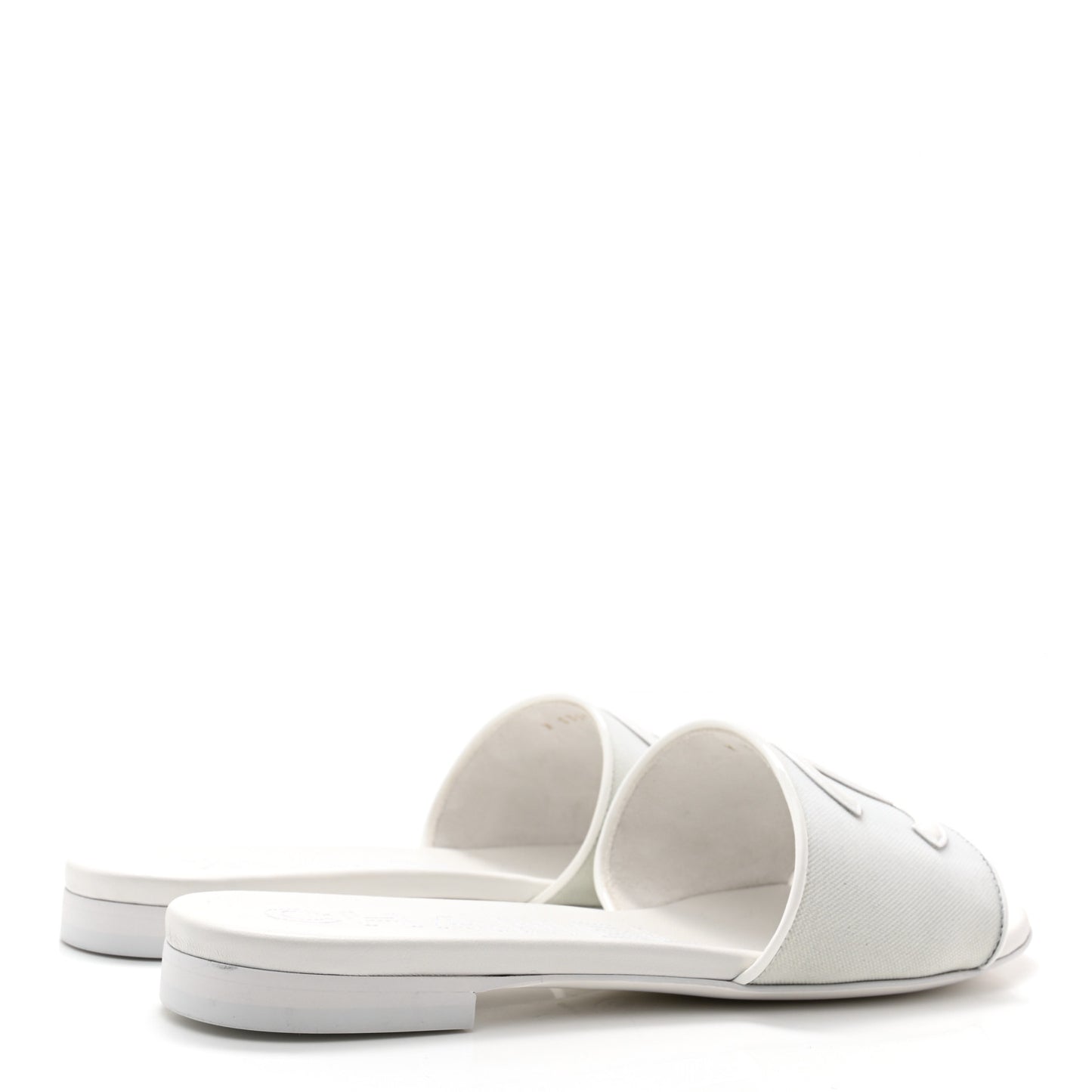 Mesh Patent Calfskin CC Mules 37 White