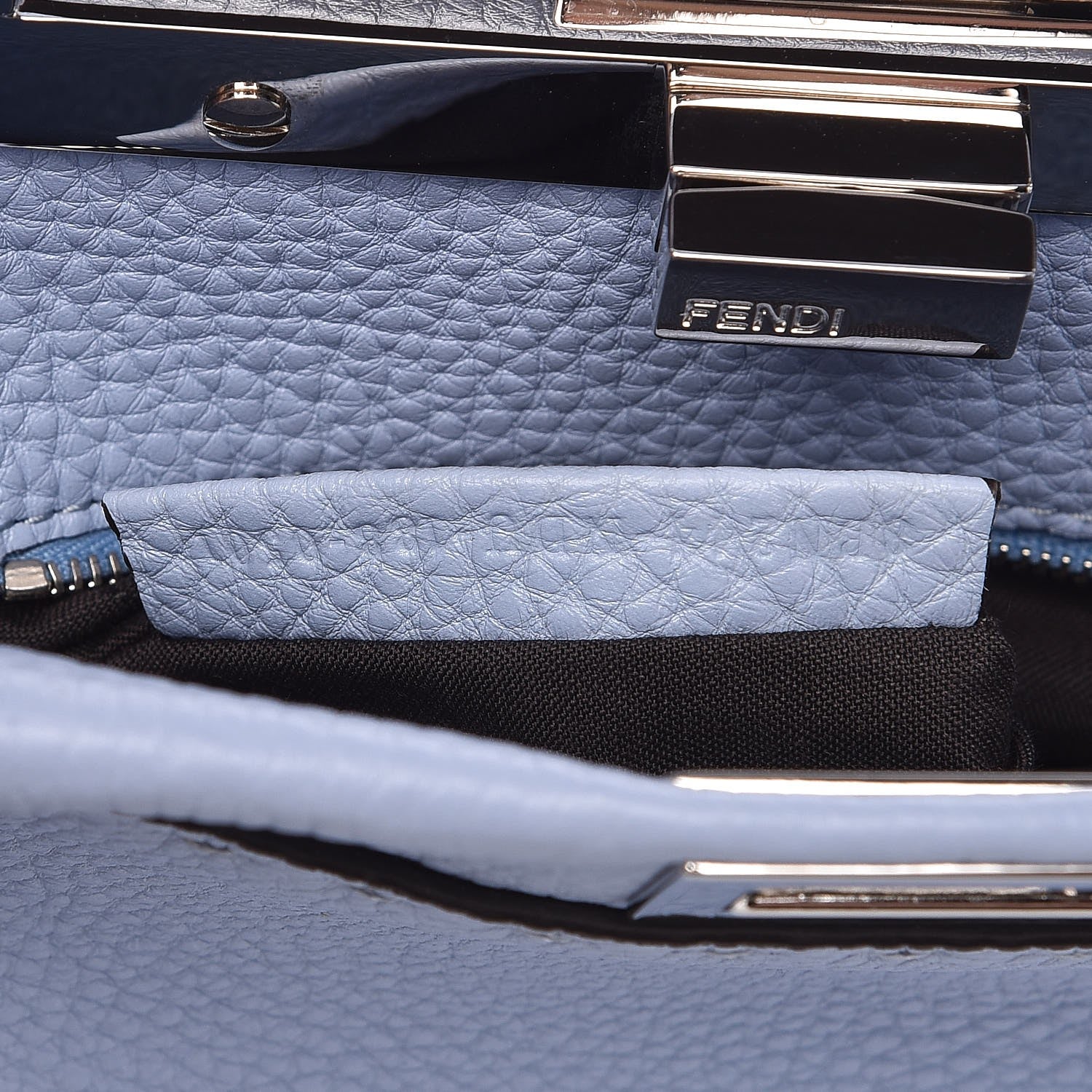 Fendi Cuoio Romano Selleria Mini Peekaboo Iconic Satchel Celeste Sky 8 of 8