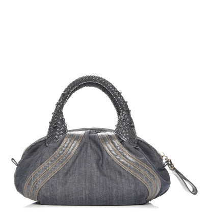 Fendi Denim Spalmati Woven Spy Bowler Blue 1 of 7
