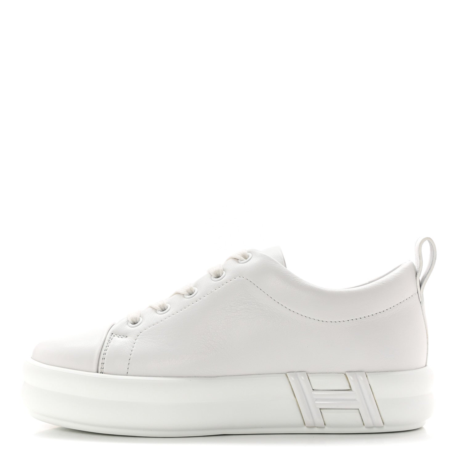 Hermes Calfskin Womens Happy Sneakers 37 White 1 of 12