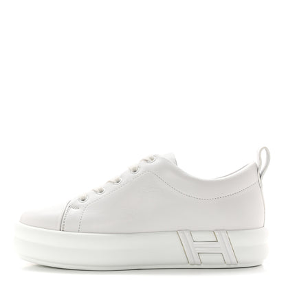 Hermes Calfskin Womens Happy Sneakers 37 White 1 of 12