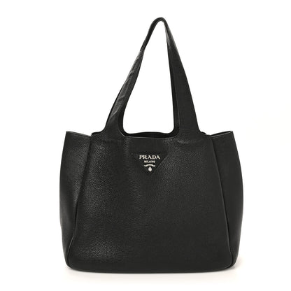 Prada Vitello Daino Soft Large Dynamique Tote Black 1 of 12