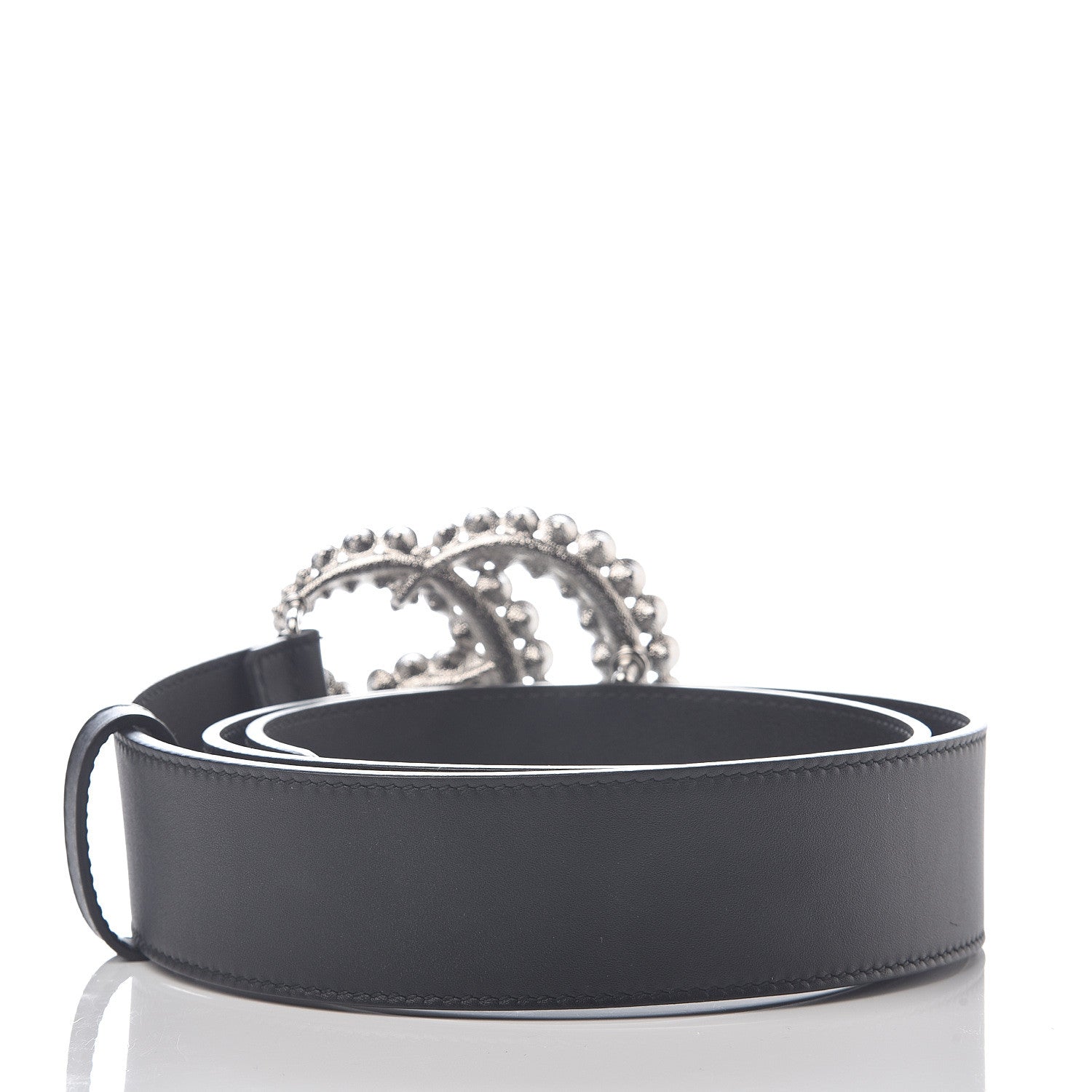 Gucci Calfskin Crystal Double G 40mm Belt 85 34 Black 2 of 5