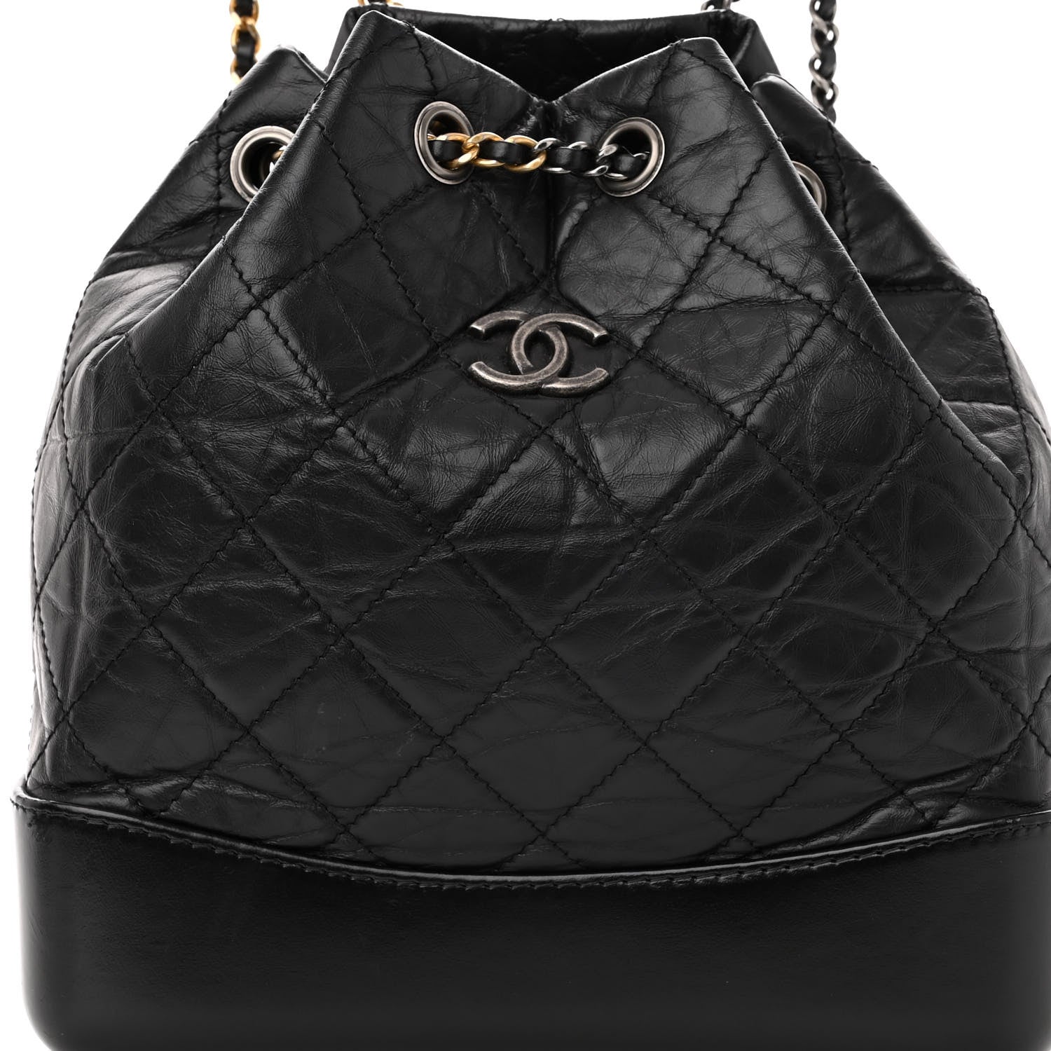 Chanel Aged Calfskin Quilted Small Gabrielle Backpack Black 8 of 11