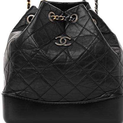 Chanel Aged Calfskin Quilted Small Gabrielle Backpack Black 8 of 11