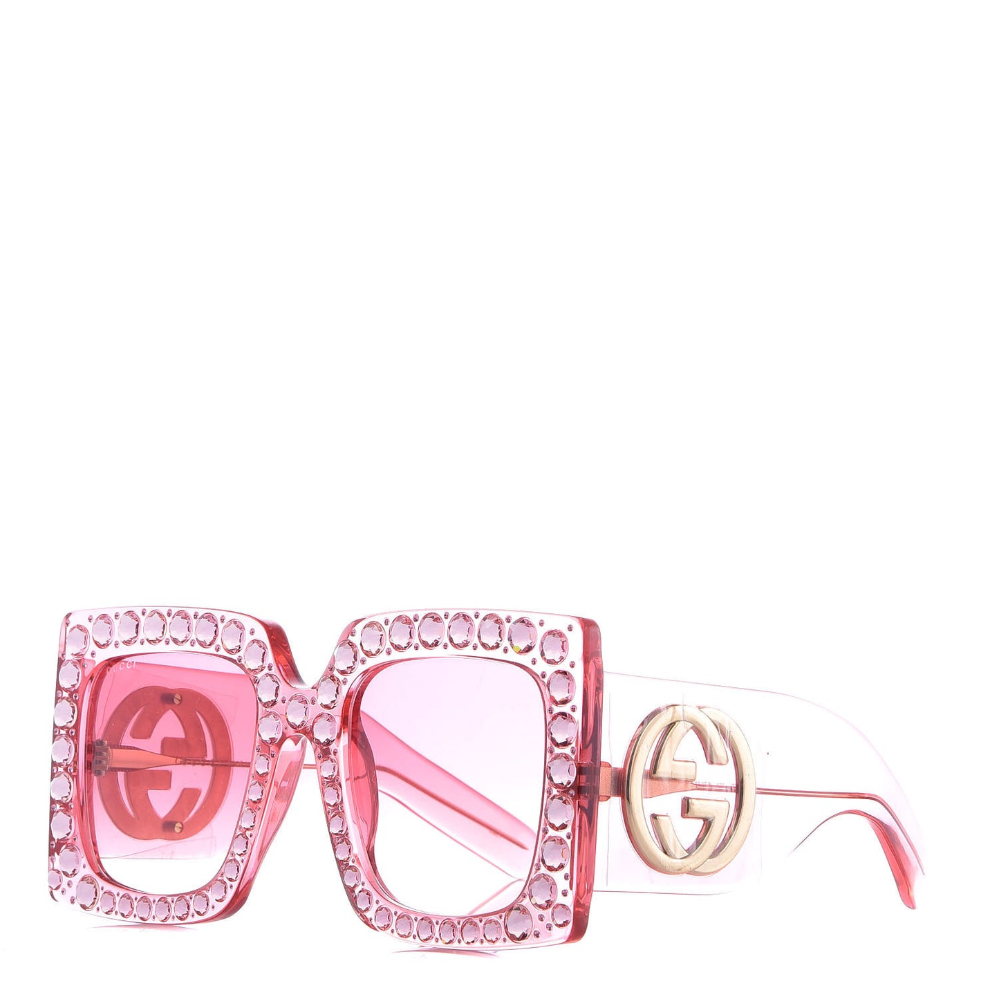 Acetate Crystal Oversize Sunglasses GG0145S Pink