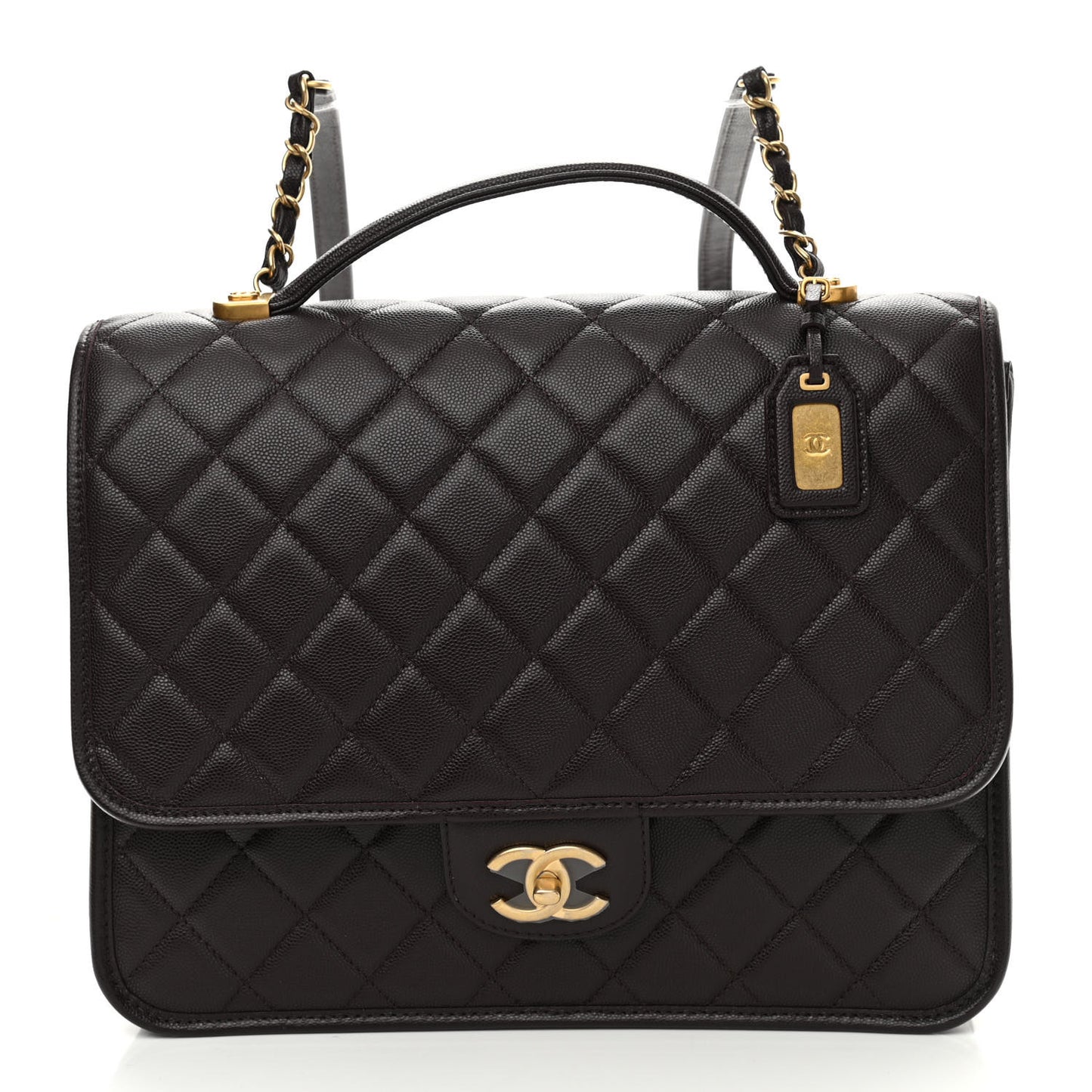 Caviar Quilted School Memory Backpack Black