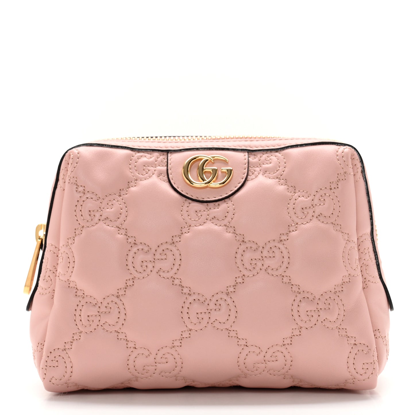 Calfskin GG Matelasse Beauty Case Perfect Pink