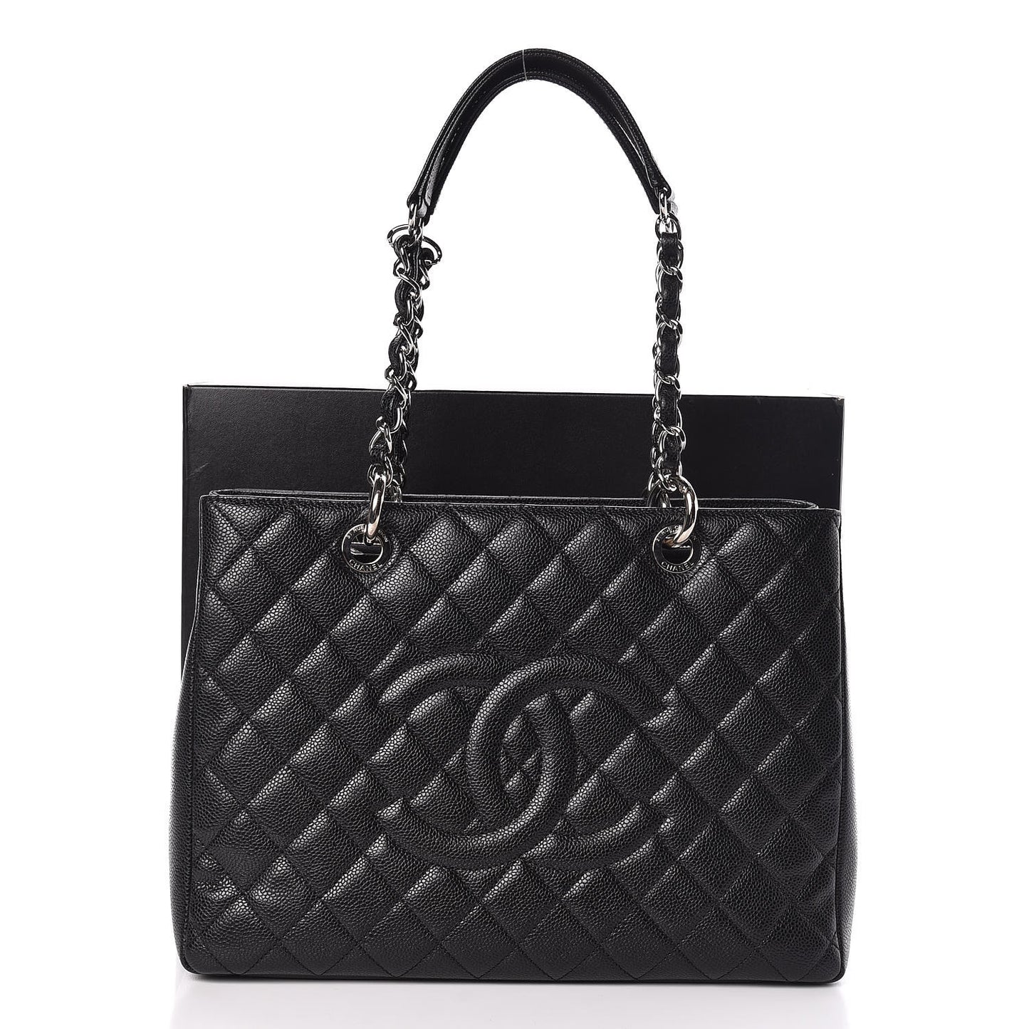 Caviar Quilted Grand Shopping Tote GST Black