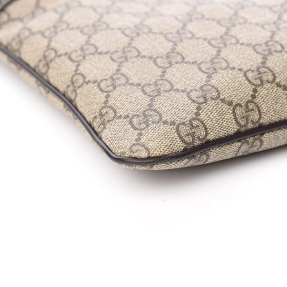 Gucci GG Supreme Monogram Selleria Calfskin Small Flat Side Zip Messenger Bag Beige Ebony Cocoa Dark Chocolate 8 of 10