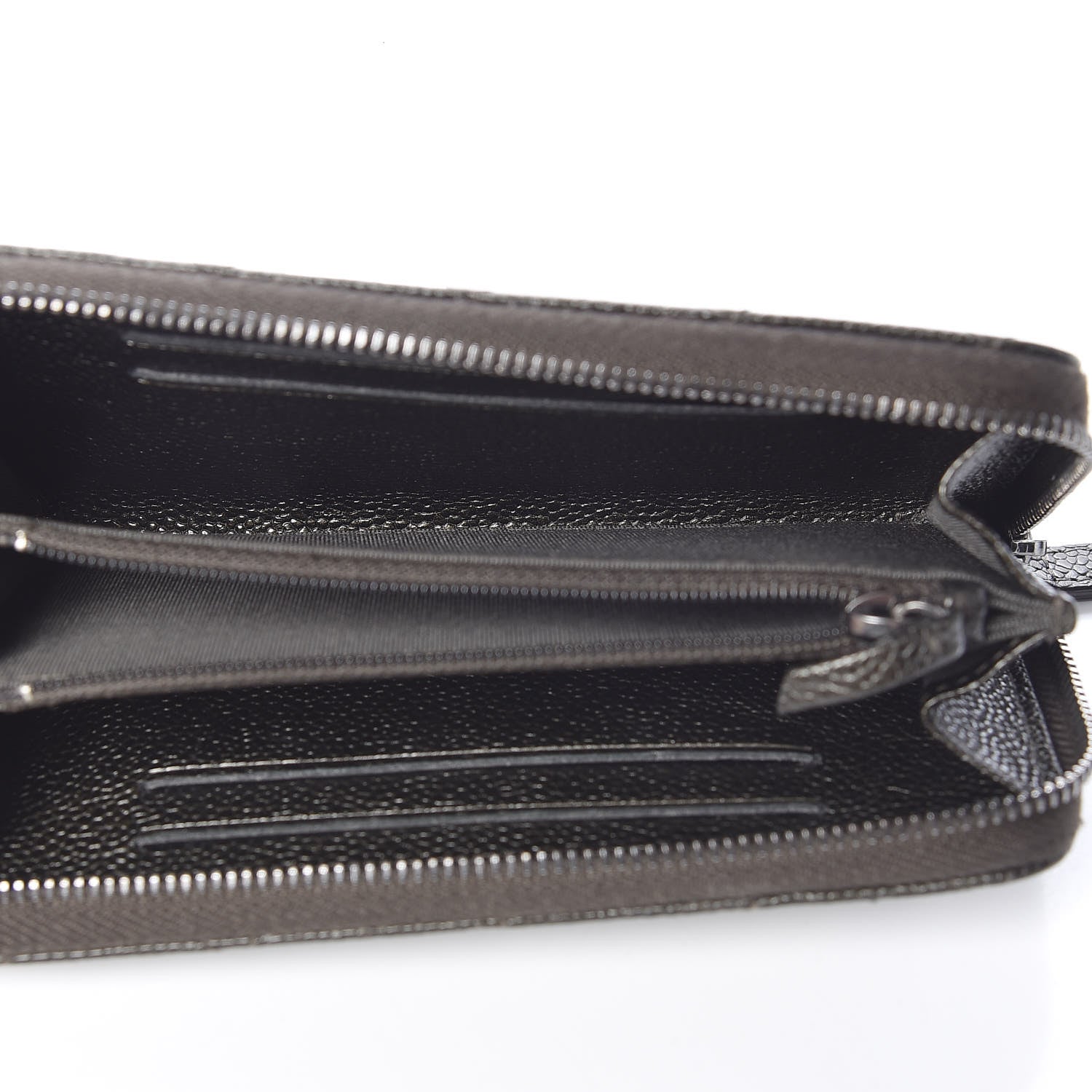 Chanel Caviar Quilted Medium Zip Around Wallet Dark Charcoal 5 of 9