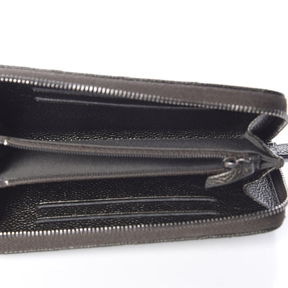 Chanel Caviar Quilted Medium Zip Around Wallet Dark Charcoal 5 of 9