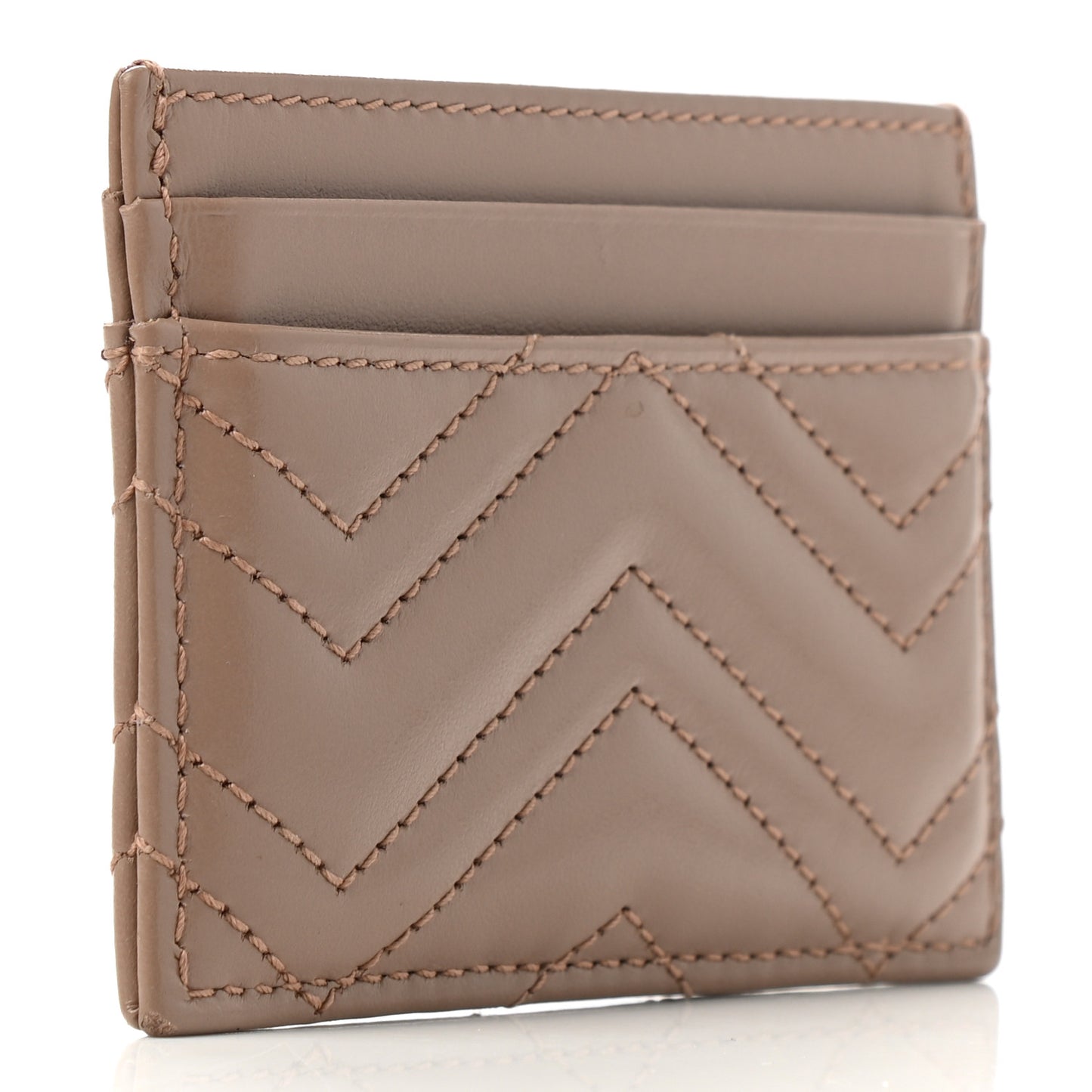 Calfskin Matelasse GG Marmont Card Holder Porcelain Rose