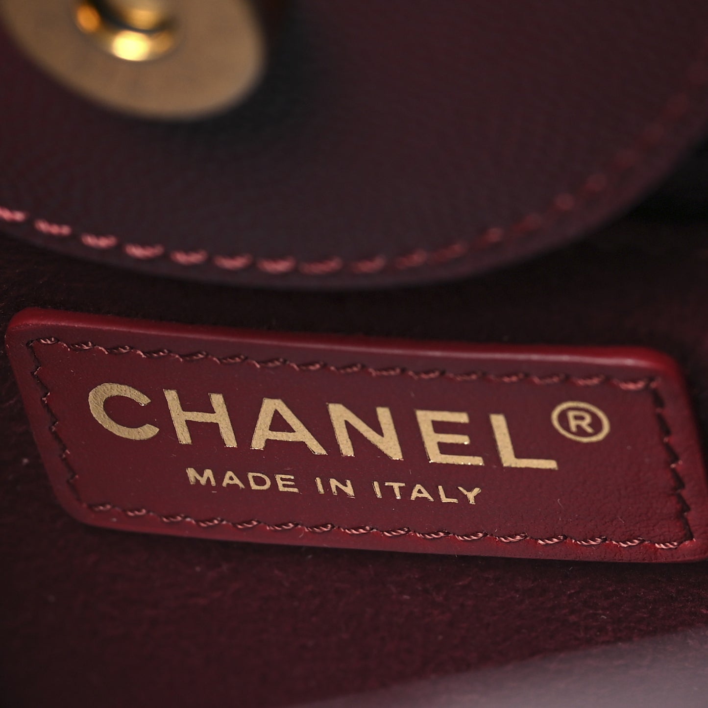 Caviar Small Studded Deauville Tote Burgundy