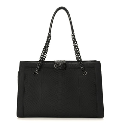 Chanel Snakeskin Boy Shopping Tote So Black 1 of 9
