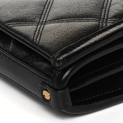 Saint Laurent Lambskin Diamond Quilted Becky Chain Wallet Black 9 of 9