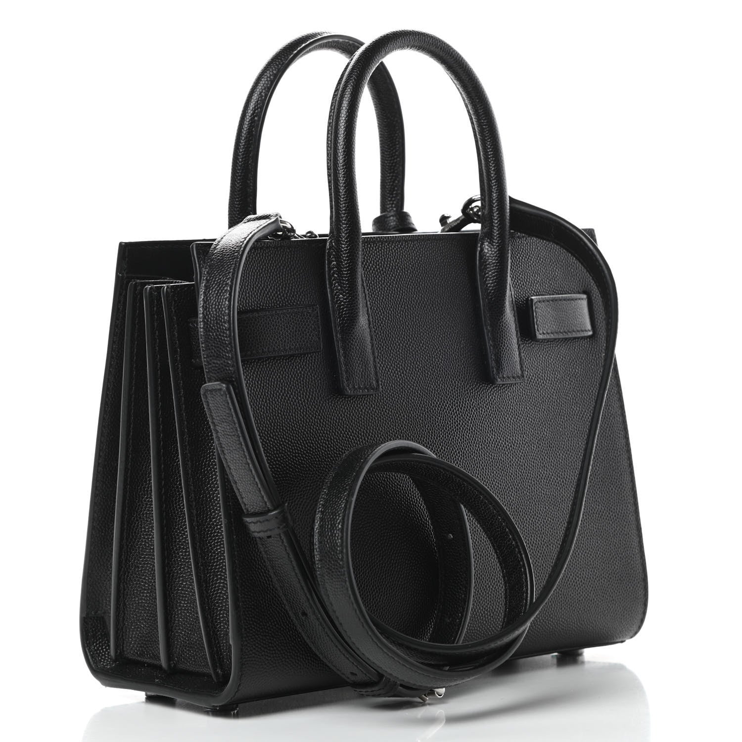 Saint Laurent Grained Calfskin Nano Sac De Jour Black 3 of 12