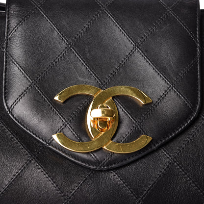 Chanel Calfskin Stitched XL Weekender Black 10 of 14