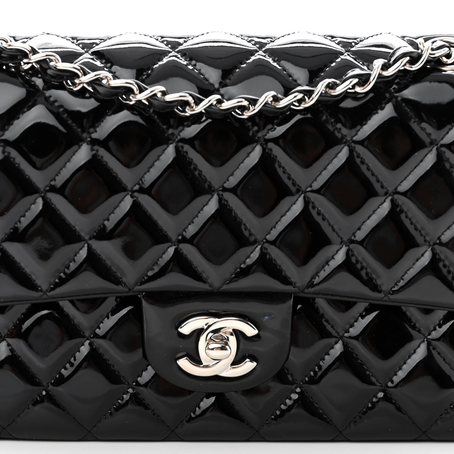 Chanel Patent Quilted Medium Double Flap Black 8 of 11
