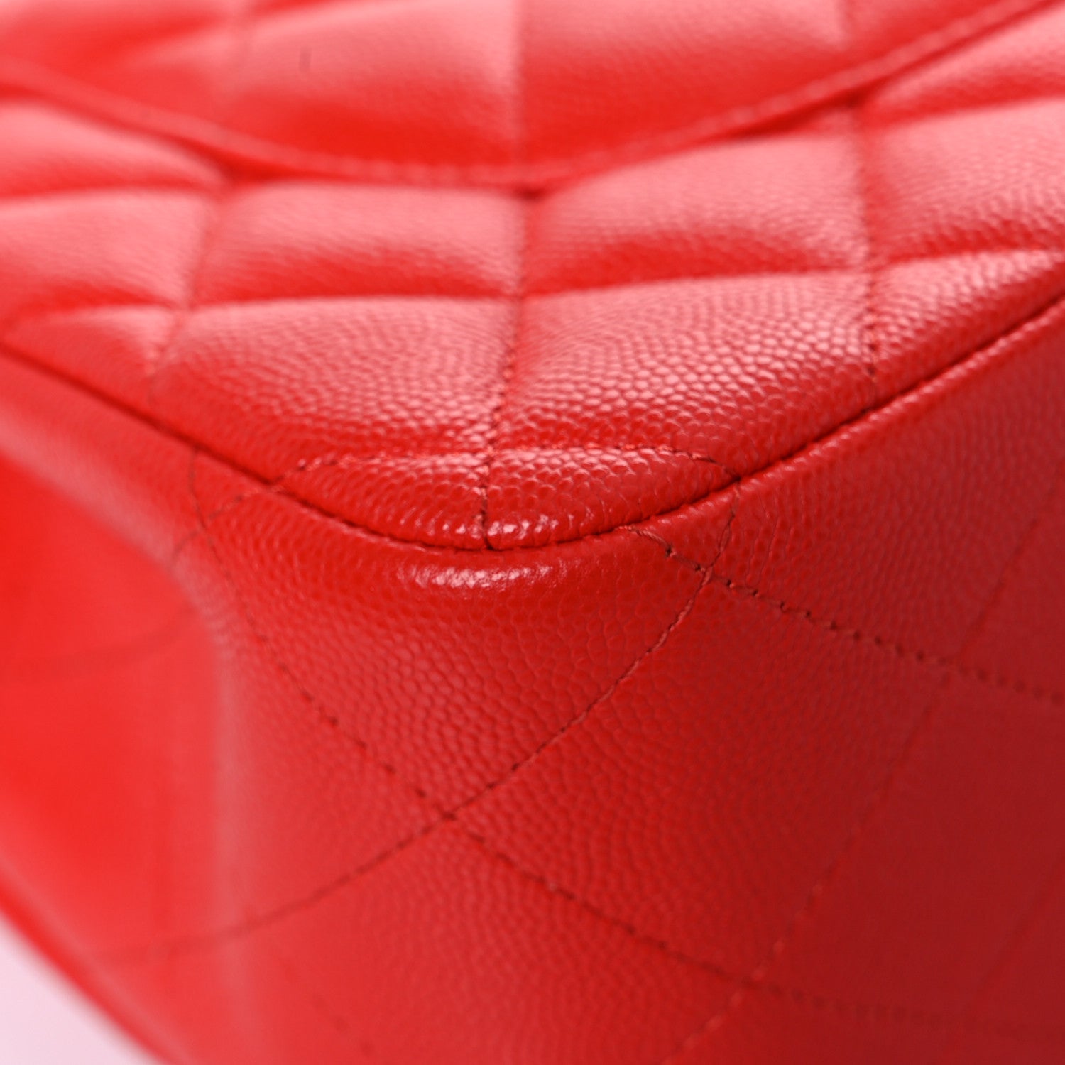 Chanel Caviar Quilted Jumbo Double Flap Red 10 of 15