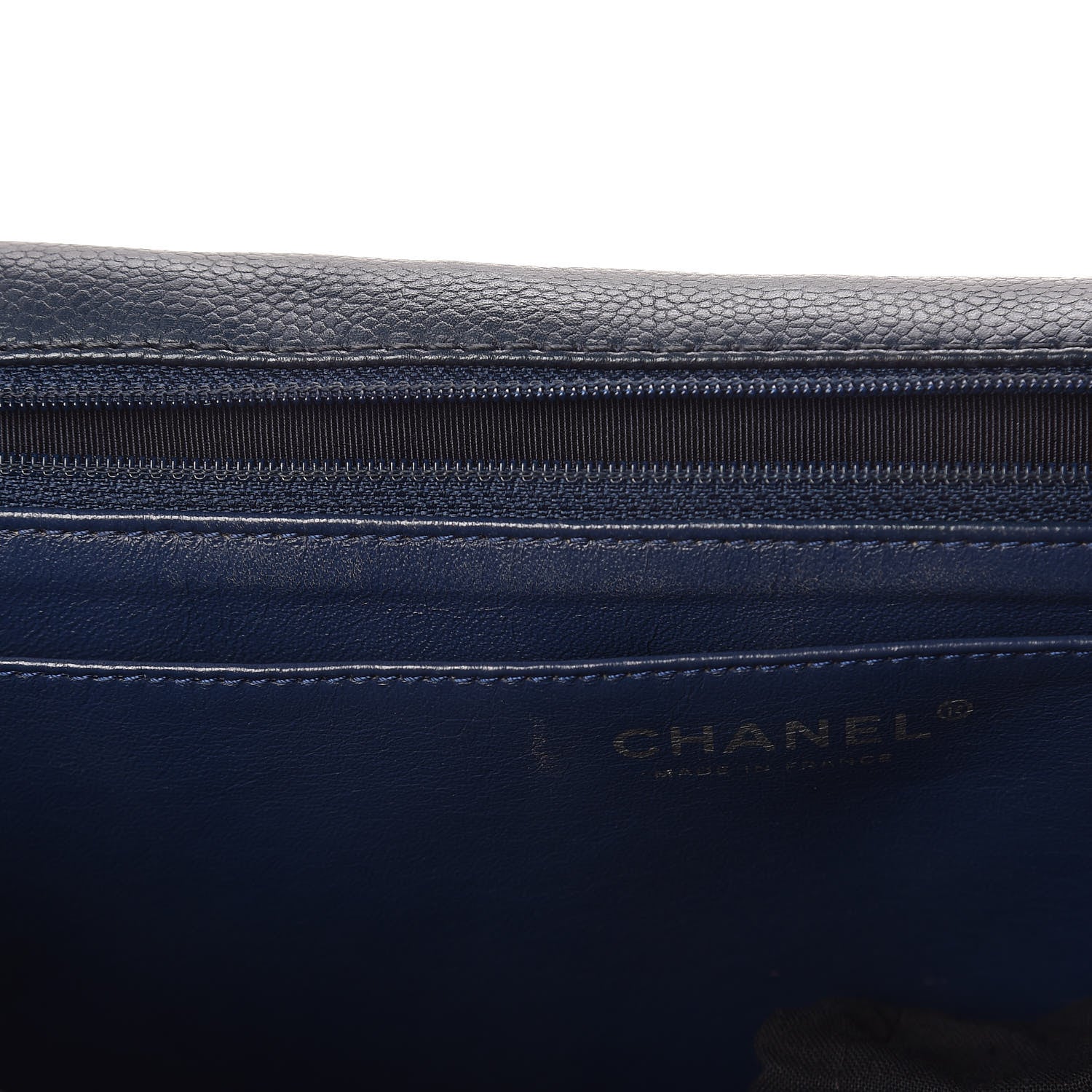 Chanel Washed Caviar Quilted Maxi Single Flap Blue 8 of 19