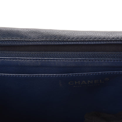 Chanel Washed Caviar Quilted Maxi Single Flap Blue 8 of 19