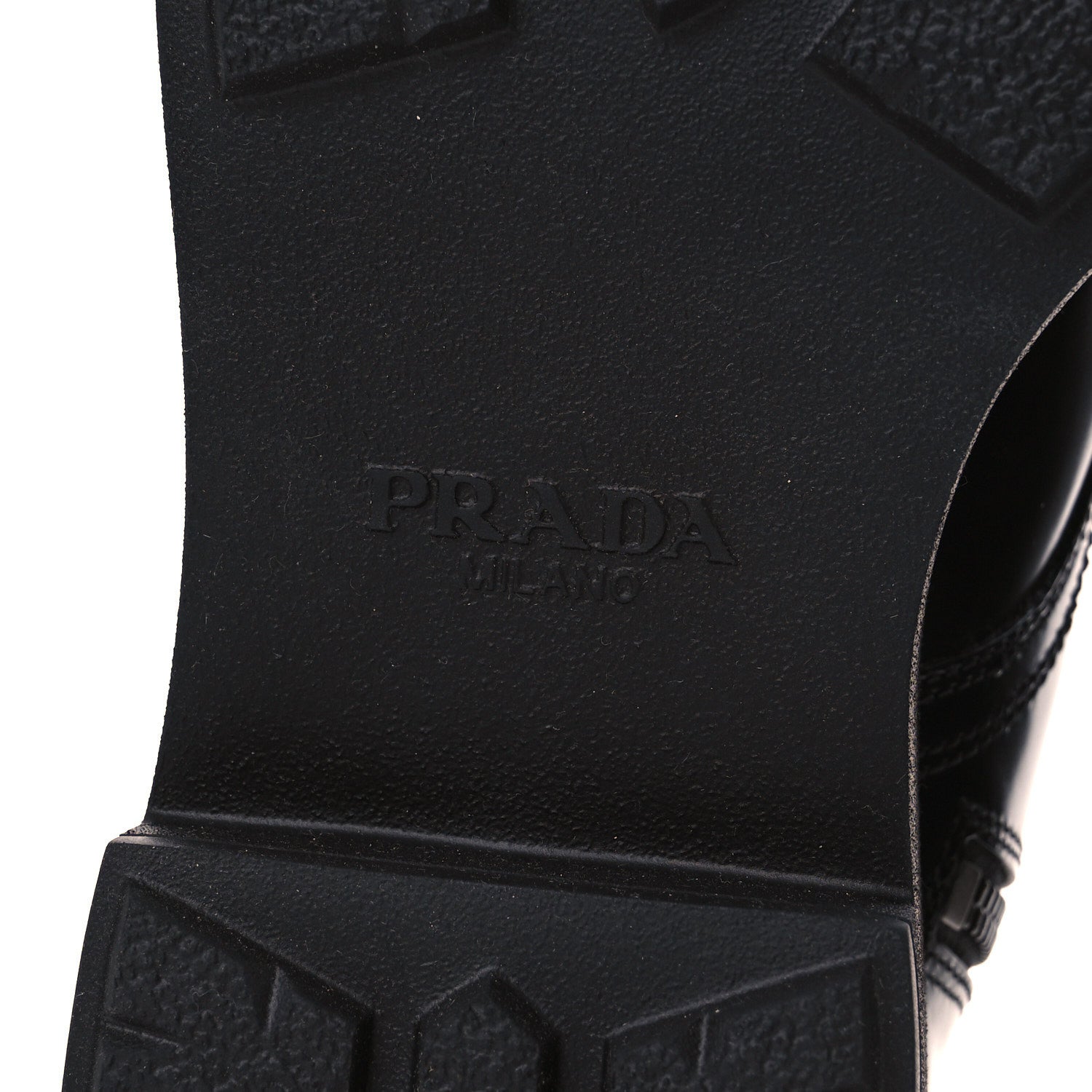 Prada Brushed Calfskin Triangle Combat Boots 39.5 Black 16 of 22