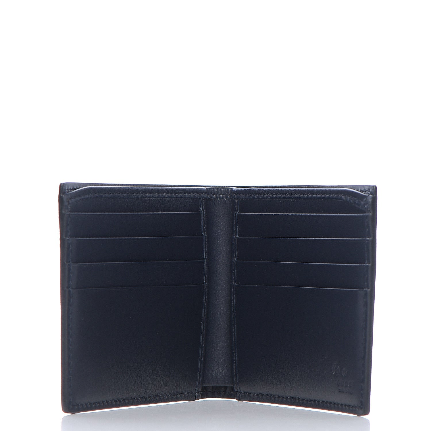 Gucci GG Supreme Monogram Blooms Bi-Fold Wallet Beige Blue Navy 4 of 7