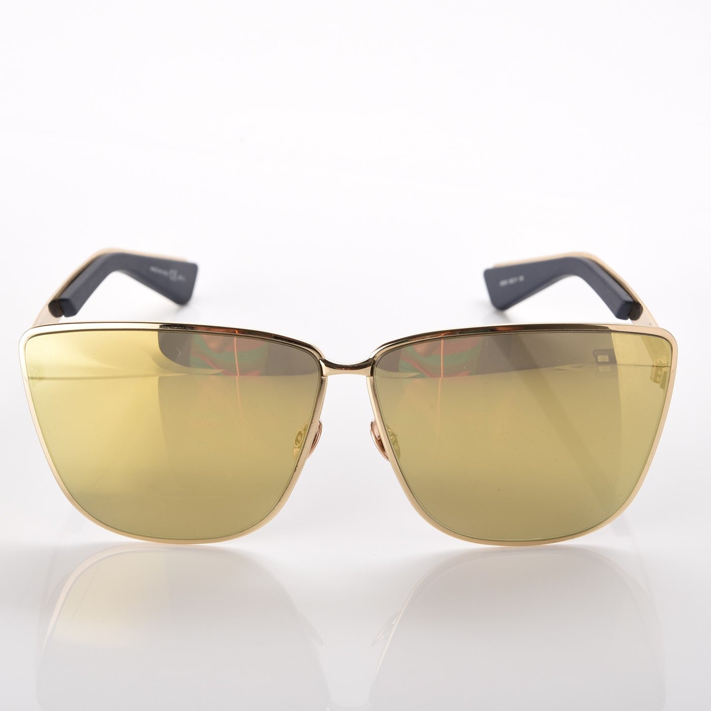 Metal Mirrored Futurist Sunglasses Gold