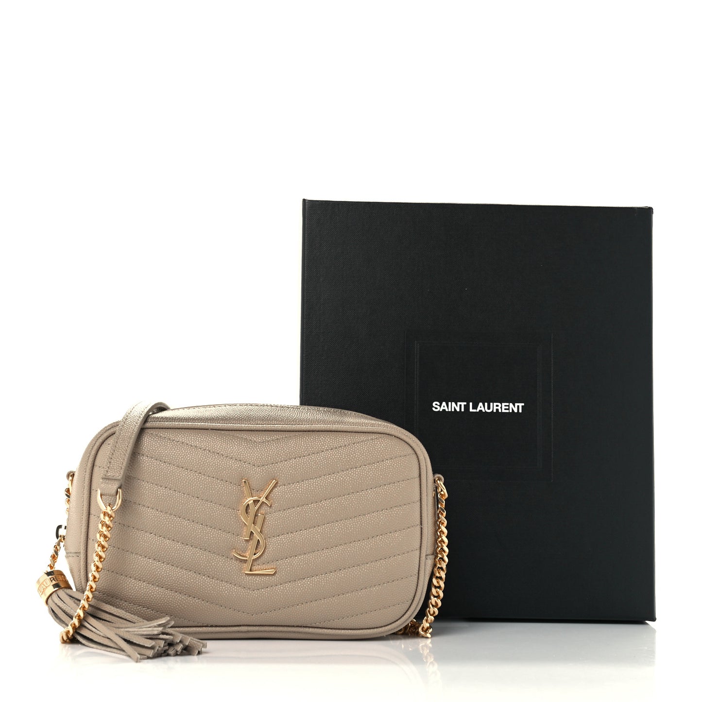 Grain De Poudre Matelasse Monogram Mini Lou Camera Bag Dark Beige