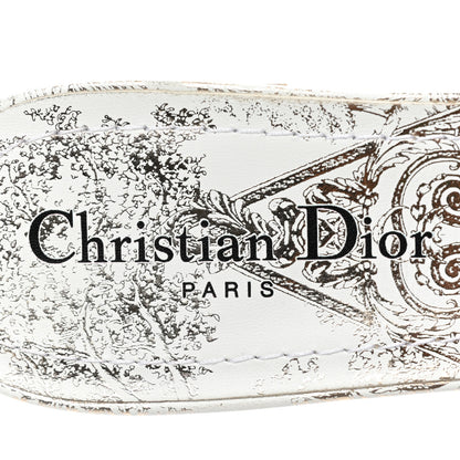 Christian Dior Canvas Daw Stelle Embroidered Dway 40mm Slide Sandals 39 White Gold 7 of 8