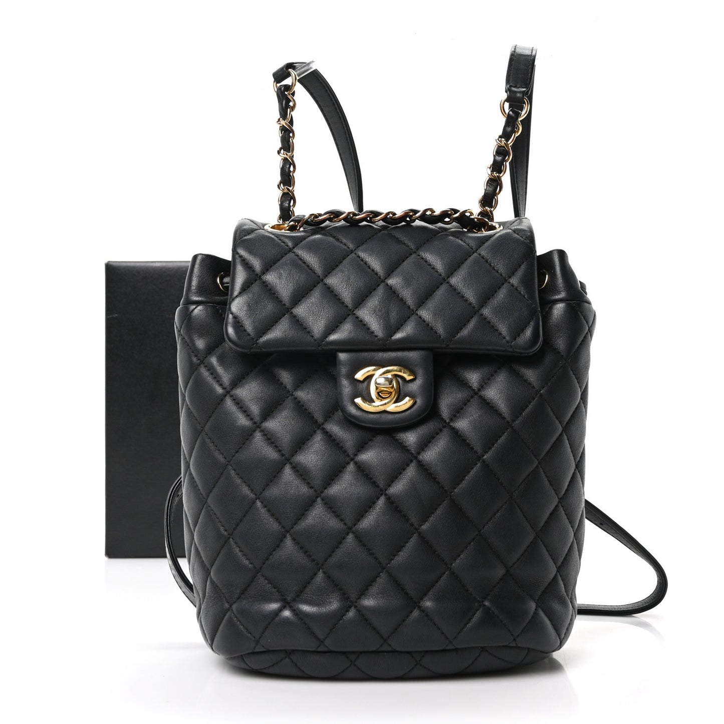 Calfskin Quilted Mini Urban Spirit Backpack Black