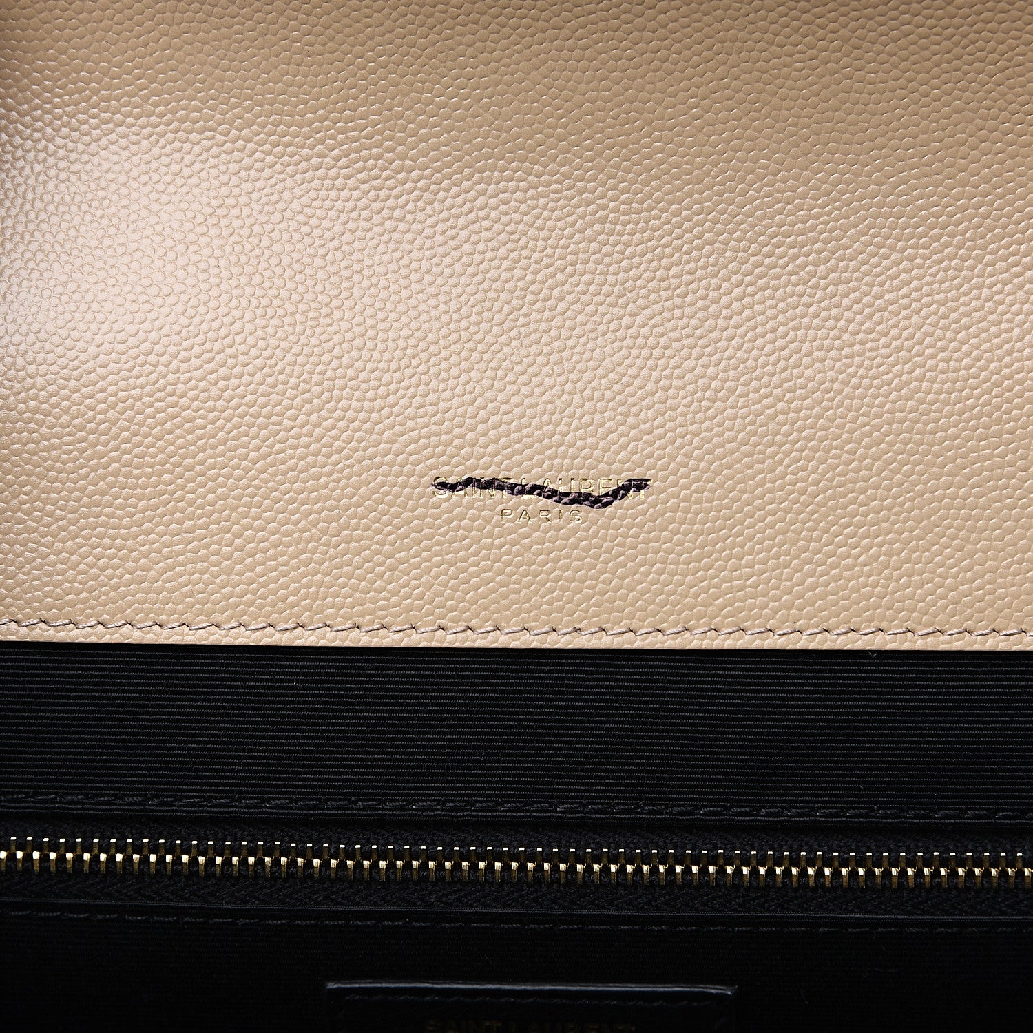 Saint Laurent Grain De Poudre Mixed Matelasse Large Triquilt Monogram Satchel Nude Powder 5 of 10