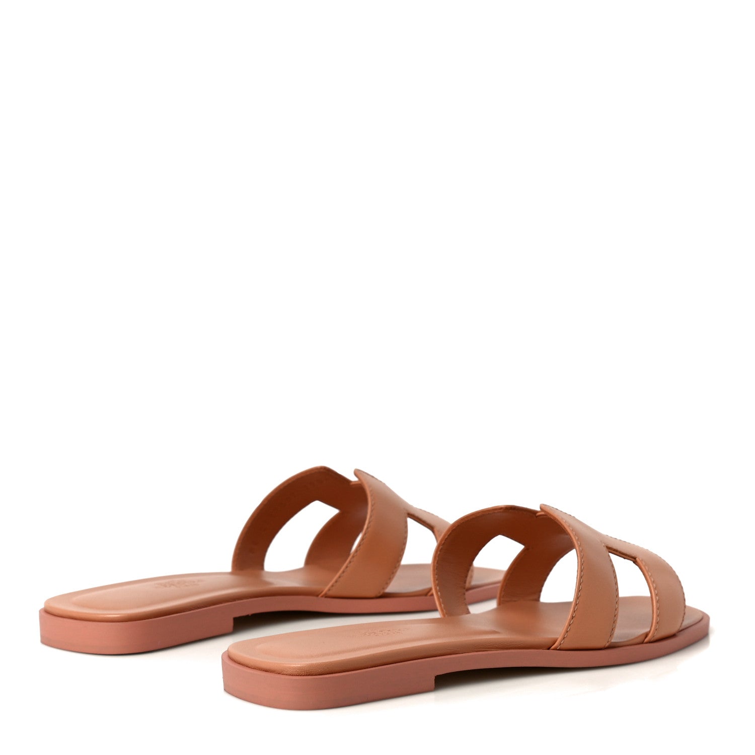 Hermes Calfskin Oran Sandals 37.5 Granit Rose 3 of 11