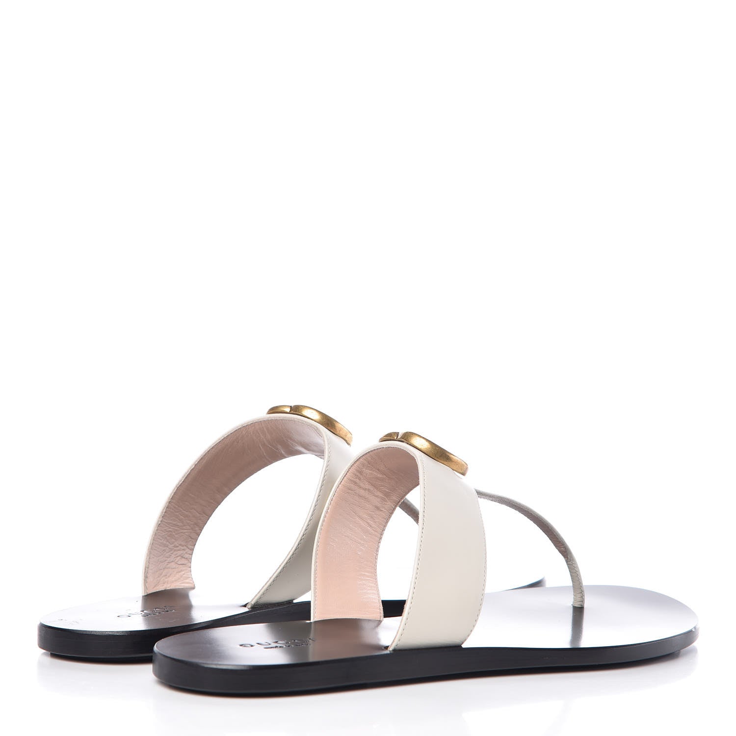 Gucci Calfskin GG Marmont Thong Sandals 38.5 Mystic White 4 of 8