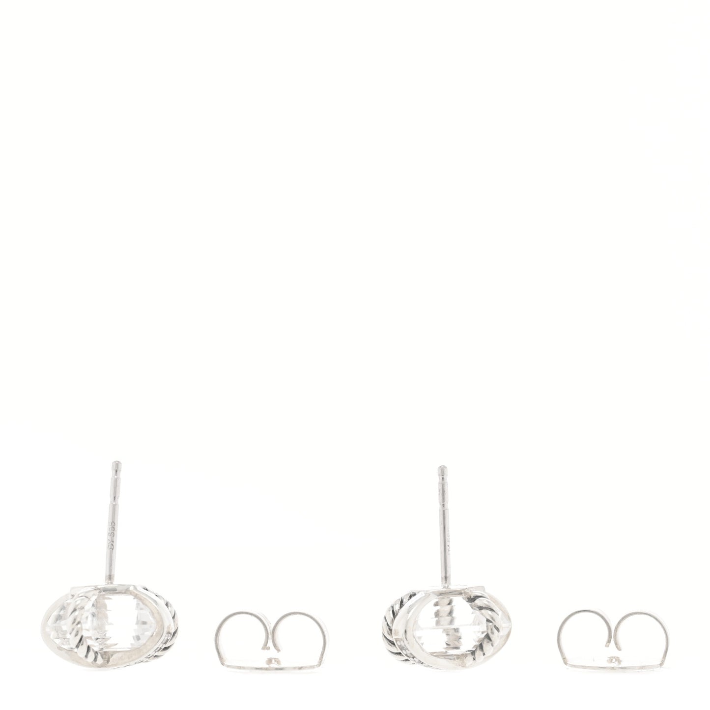 Sterling Silver Diamond Crystal 10mm Cable Wrap Earrings