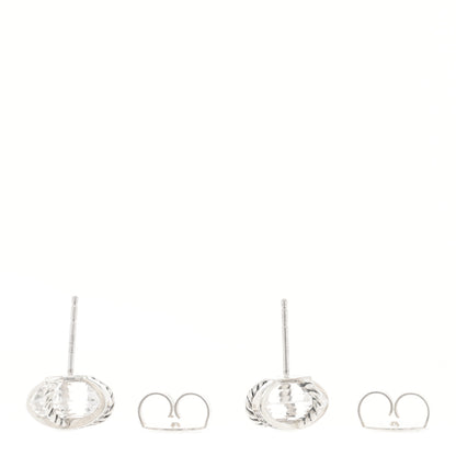 David Yurman Sterling Silver Diamond Crystal 10mm Cable Wrap Earrings 3 of 4