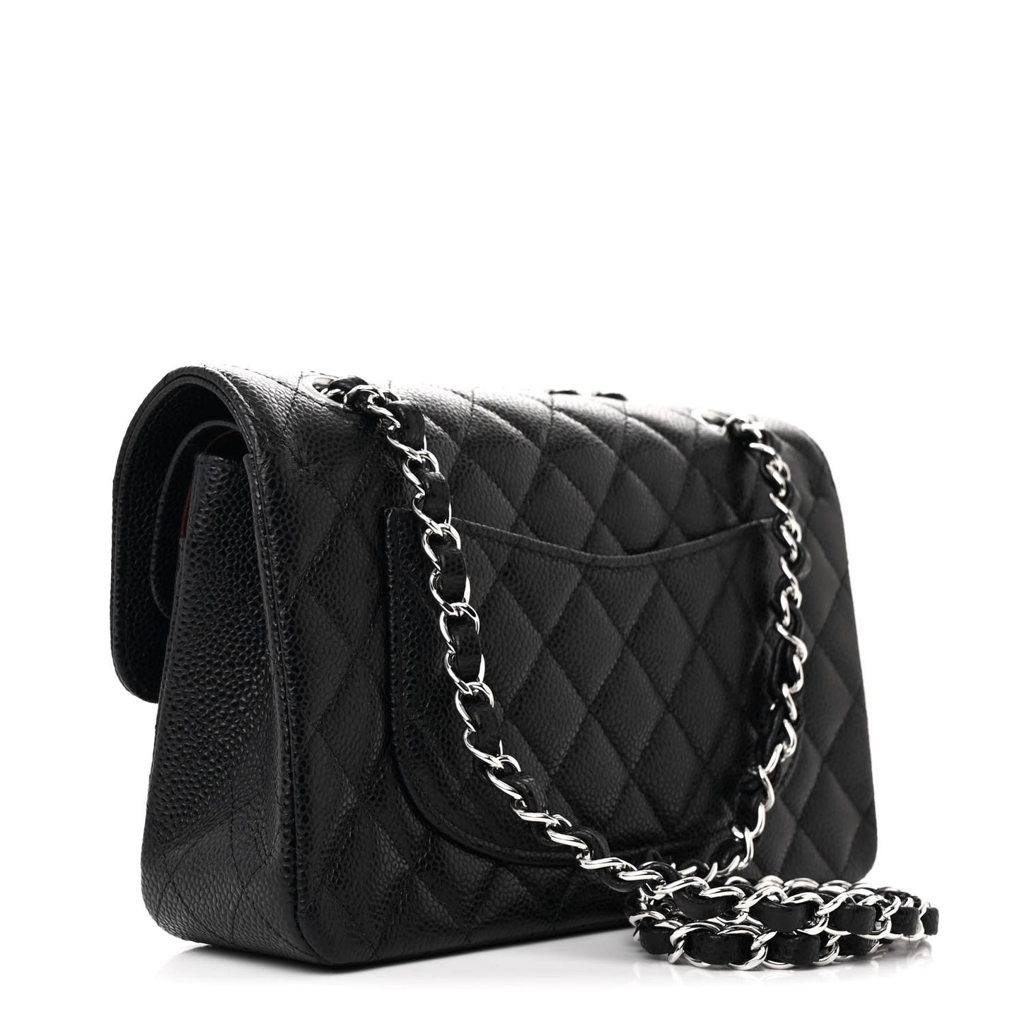 Caviar Quilted Small Double Flap Black