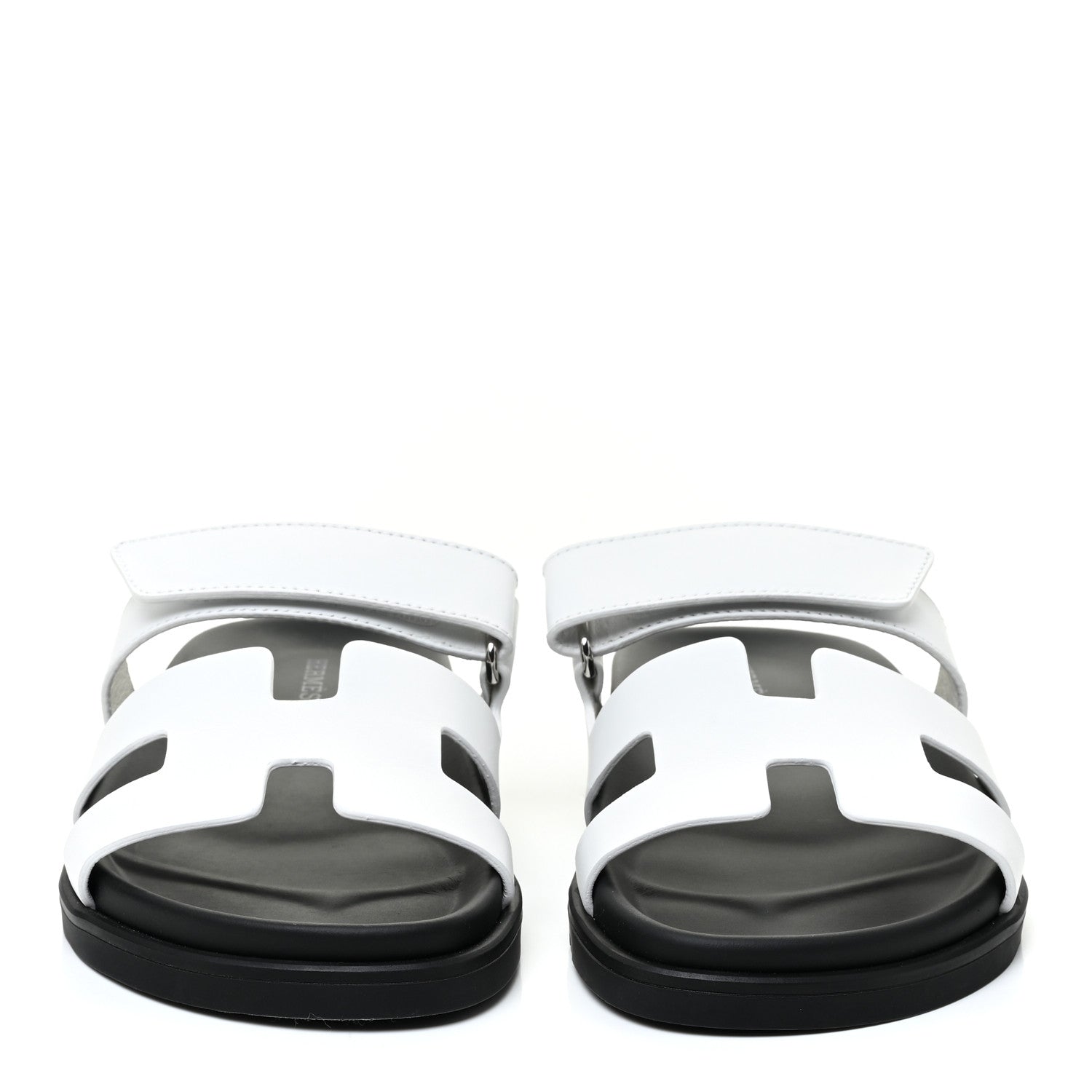 Hermes Calfskin Womens Chypre Sandals 37.5 White 2 of 13