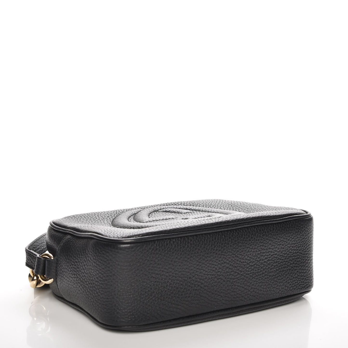 Pebbled Calfskin Small Soho Disco Bag Black