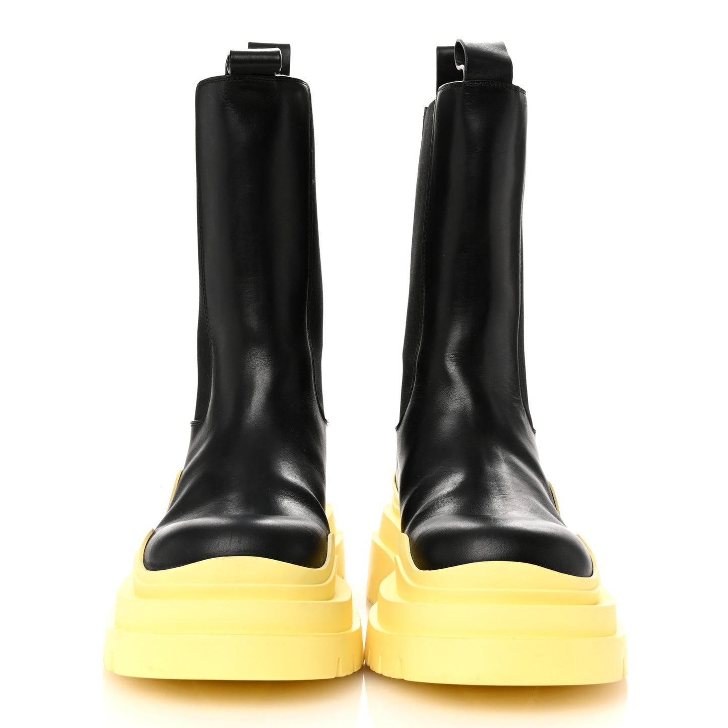 Calfskin The Tire Chelsea Boots 37 Black Yellow