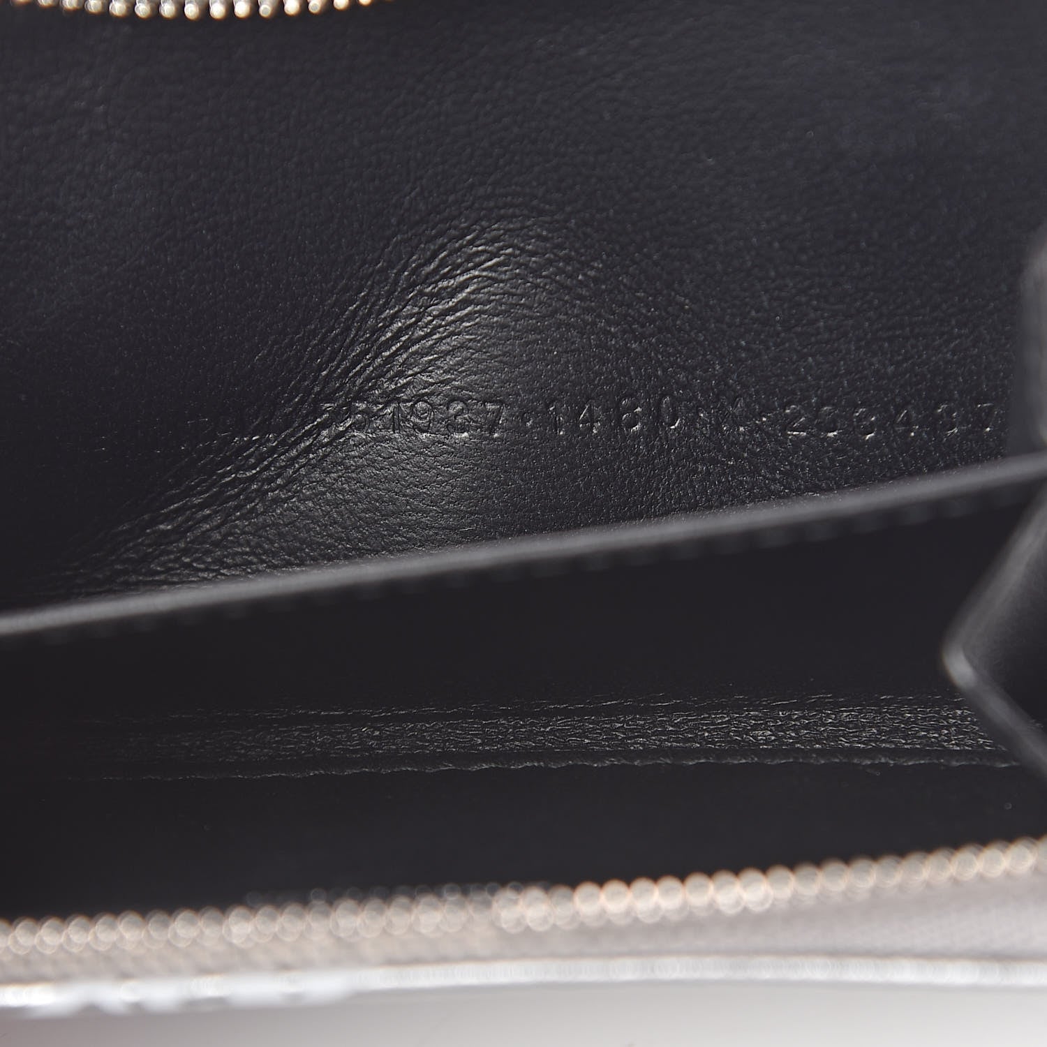 Balenciaga Metallic Calfskin Losange Monogram Everyday Zip Around Card Case Silver Black White 7 of 8