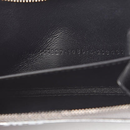 Balenciaga Metallic Calfskin Losange Monogram Everyday Zip Around Card Case Silver Black White 7 of 8