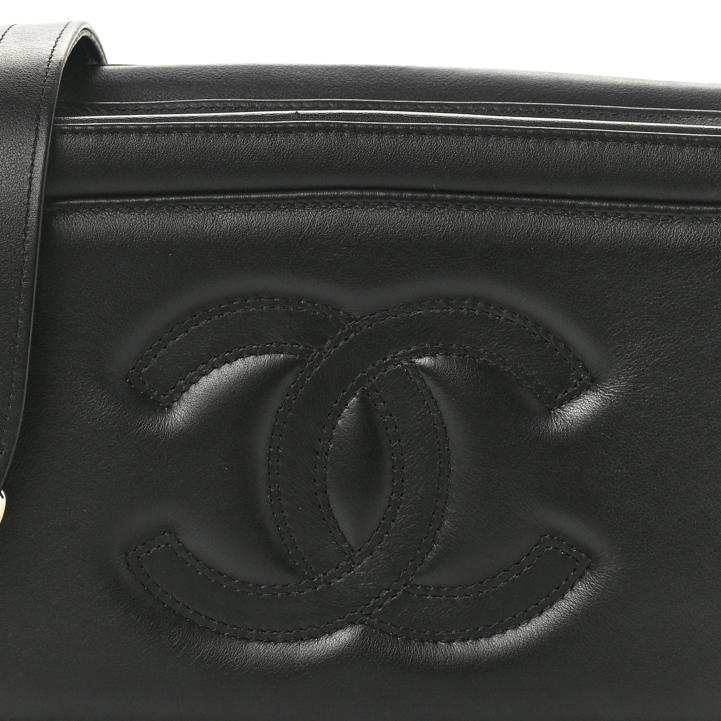 Lambskin CC Small Octagon Camera Case Black