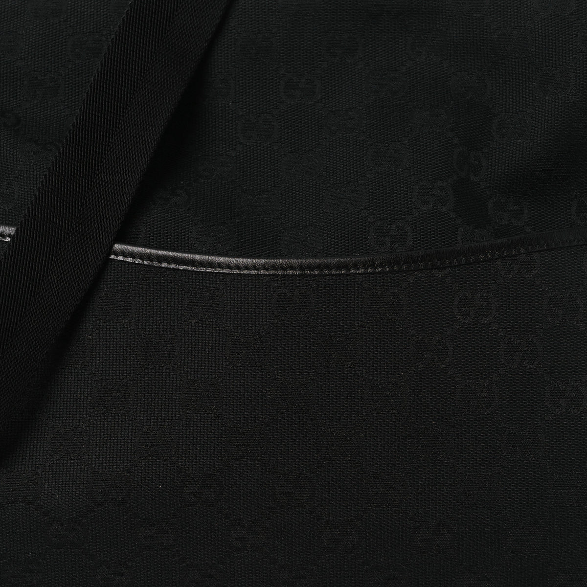 Gucci Monogram Calfskin Perforated Medium Flat Messenger Bag Black 8 of 14